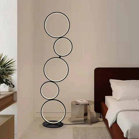 Five-Ring LED Floor Lamp with Touch Control — product view