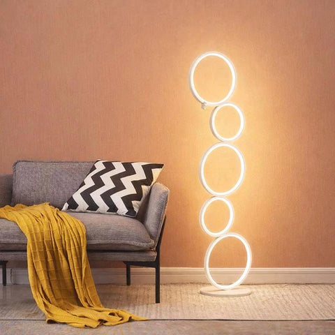 Five-Ring LED Floor Lamp with Touch Control — product view