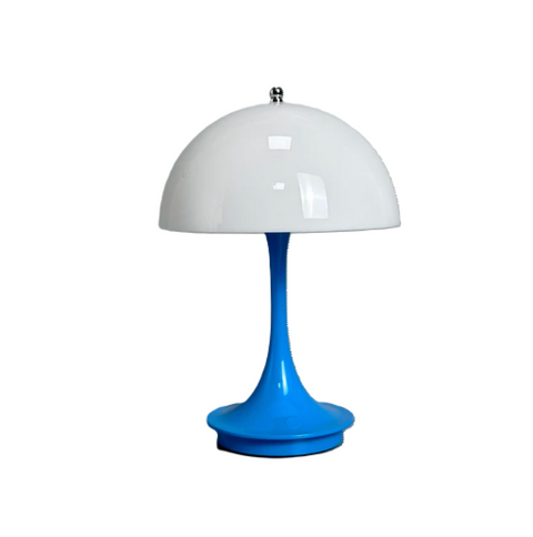 Wireless Rechargeable LED Table Lamp with Dimmable Light and Compact Dome Shade