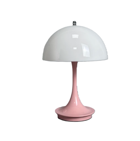 Wireless Rechargeable LED Table Lamp with Dimmable Light and Compact Dome Shade