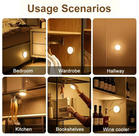 Motion Sensor Wall Light with Rotating Magnetic LED Head