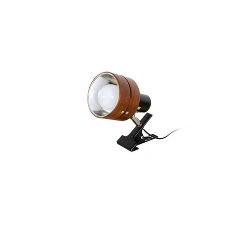 Adjustable Wood and Metal Clip-On Lamp for Reading and Home Desk Work