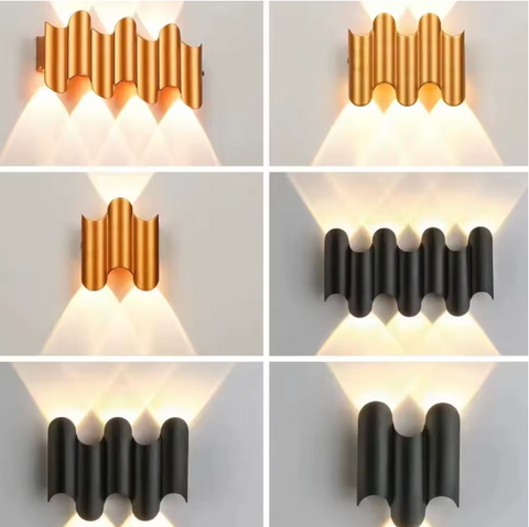 Wall Sconce with Scalloped Aluminum Body and Outdoor LED Light