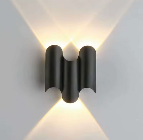 Wall Sconce with Scalloped Aluminum Body and Outdoor LED Light