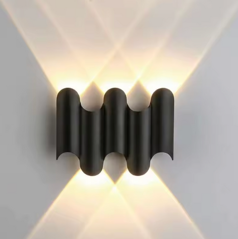 Wall Sconce with Scalloped Aluminum Body and Outdoor LED Light