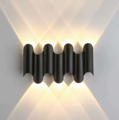 Wall Sconce with Scalloped Aluminum Body and Outdoor LED Light