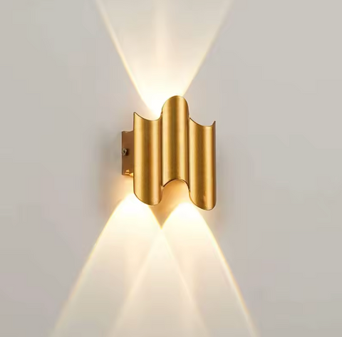 Wall Sconce with Scalloped Aluminum Body and Outdoor LED Light