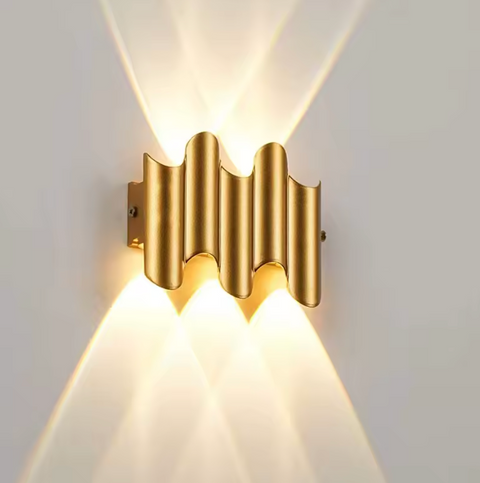 Wall Sconce with Scalloped Aluminum Body and Outdoor LED Light