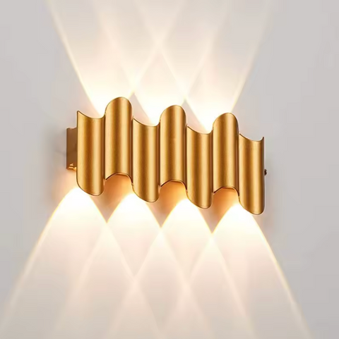 Wall Sconce with Scalloped Aluminum Body and Outdoor LED Light