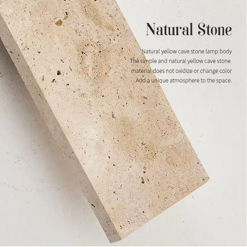 Wall Sconce with Natural Stone Panel and Warm Outdoor LED Light