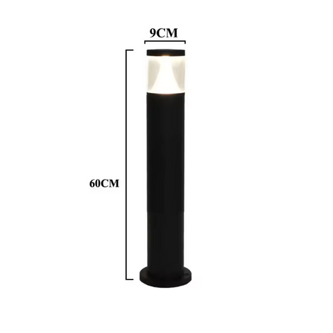 Pathway Light with Cylindrical Post and LED Lantern Head