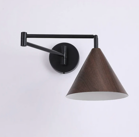 Adjustable Wood Wall Sconce for Focused Bedside and Reading Lighting