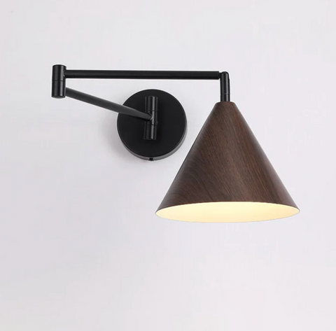 Adjustable Wood Wall Sconce for Focused Bedside and Reading Lighting