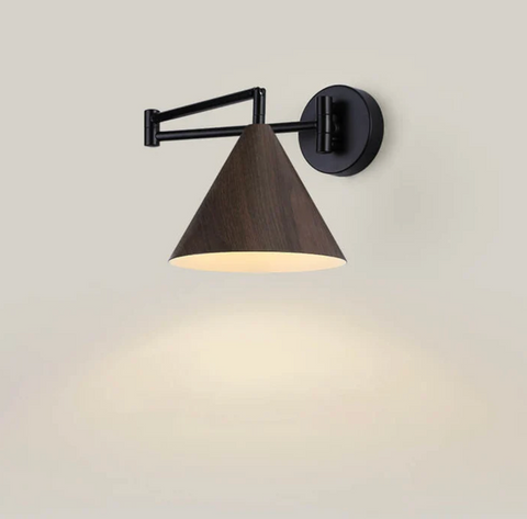 Adjustable Wood Wall Sconce for Focused Bedside and Reading Lighting