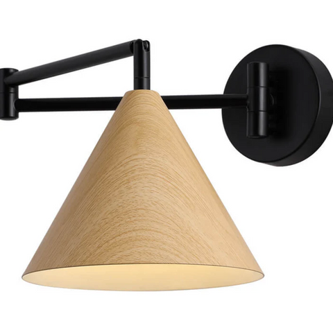 Adjustable Wood Wall Sconce for Focused Bedside and Reading Lighting