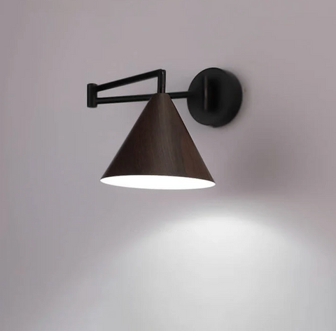 Adjustable Wood Wall Sconce for Focused Bedside and Reading Lighting