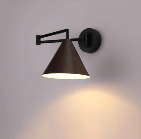 Adjustable Wood Wall Sconce for Focused Bedside and Reading Lighting