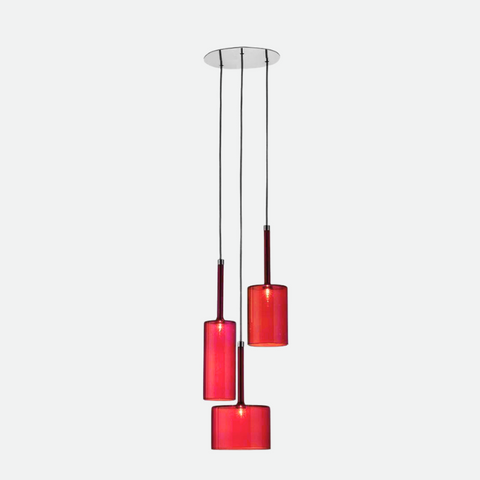 Glass Cylinder Pendant Light with Nickel Finish and Adjustable Cord