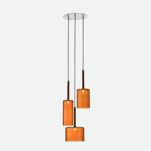 Glass Cylinder Pendant Light with Nickel Finish and Adjustable Cord