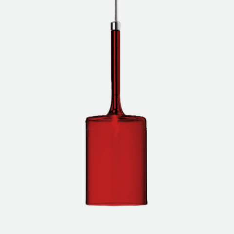 Glass Cylinder Pendant Light with Nickel Finish and Adjustable Cord