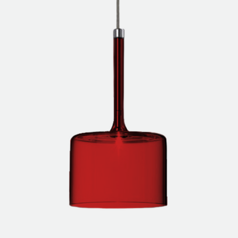 Glass Cylinder Pendant Light with Nickel Finish and Adjustable Cord