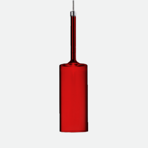 Glass Cylinder Pendant Light with Nickel Finish and Adjustable Cord