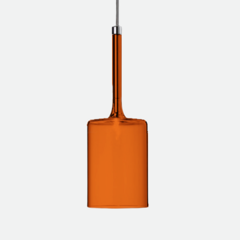 Glass Cylinder Pendant Light with Nickel Finish and Adjustable Cord