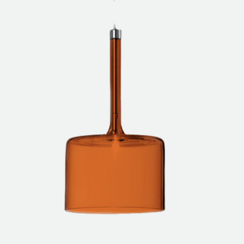 Glass Cylinder Pendant Light with Nickel Finish and Adjustable Cord