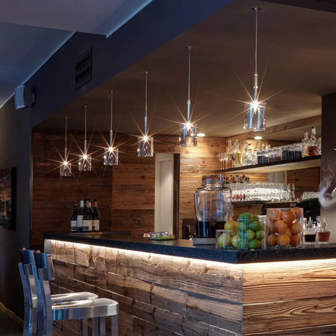 Glass Cylinder Pendant Light with Nickel Finish and Adjustable Cord