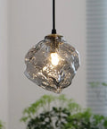 Glass Pendant Light in Amber or Smoked Gray