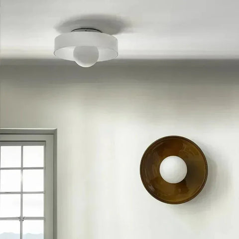 Scandinavian Glass Ceiling Light with Soft Ambient Glow for Modern Interiors