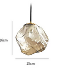 Glass Pendant Light in Amber or Smoked Gray