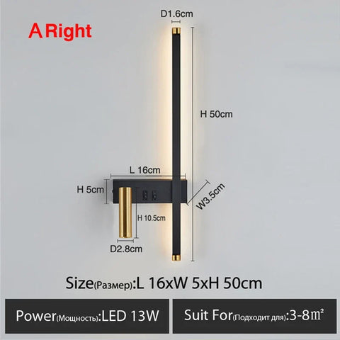 Nordic LED Wall Light with Adjustable Reading Spot for Bedside Use