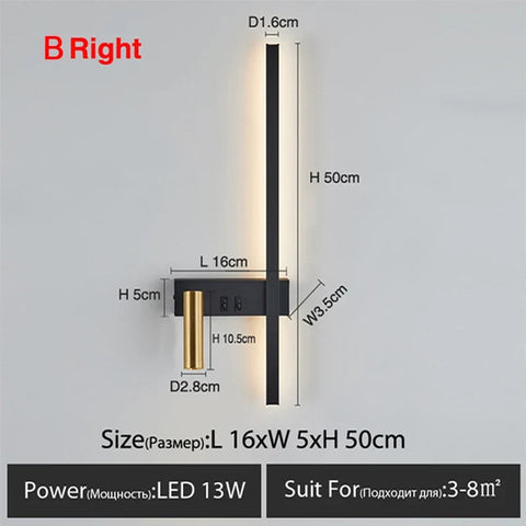 Nordic LED Wall Light with Adjustable Reading Spot for Bedside Use
