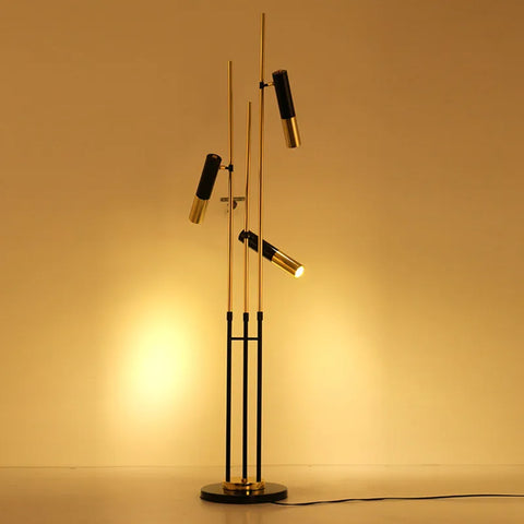 Adjustable Cylinder Floor Lamp with Multiple Pivoting Cylinders