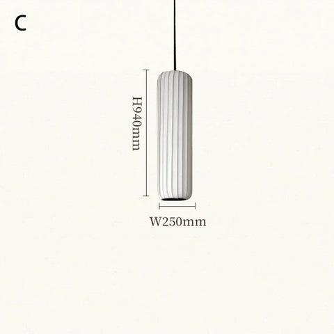 Fabric Lantern Pendant Light with Vertical Lantern Form