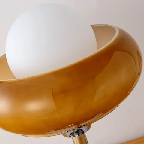 Vintage Loop Table Lamp with Looped Metal Stem and Drum Shade