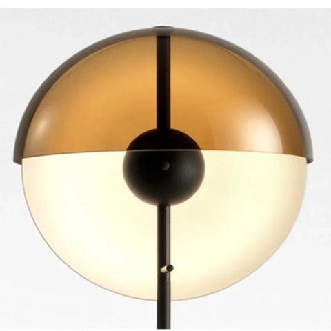 Twin Orb Floor Lamp with Twin Spherical Shades in Metal and Glass