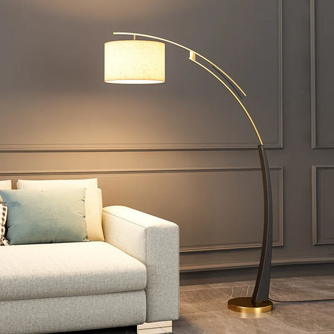 Silk Pear Floor Lamp with Pear-shaped Shade in Silk Fabric and Iron