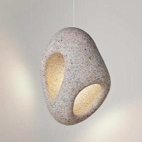 Pendant Light with Sculptural Resin Pebble Form