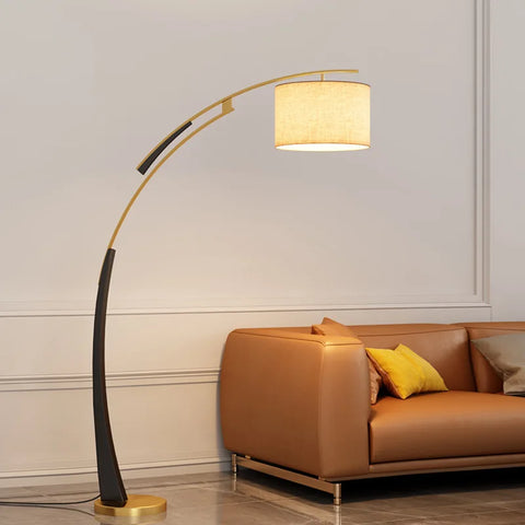 Silk Pear Floor Lamp with Pear-shaped Shade in Silk Fabric and Iron