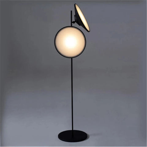 Bulat LED Floor Lamp with Stacked Globe Form in Metal and Acrylic