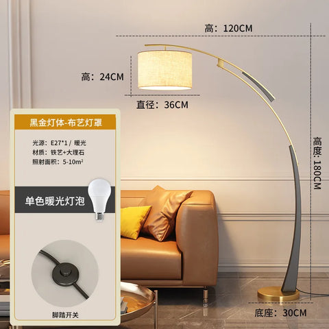 Silk Pear Floor Lamp with Pear-shaped Shade in Silk Fabric and Iron