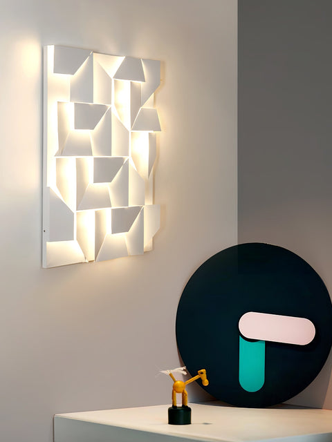 Wall Light with Geometric Aluminum Relief and Integrated LED