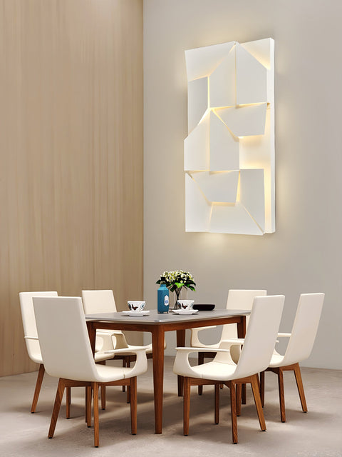 Wall Light with Geometric Aluminum Relief and Integrated LED