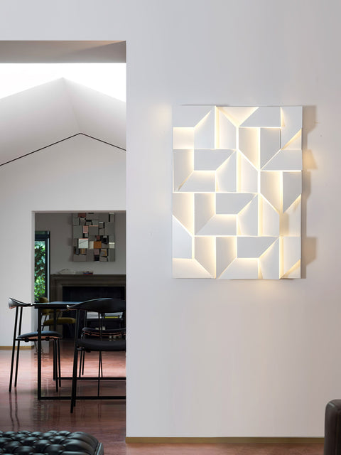 Wall Light with Geometric Aluminum Relief and Integrated LED