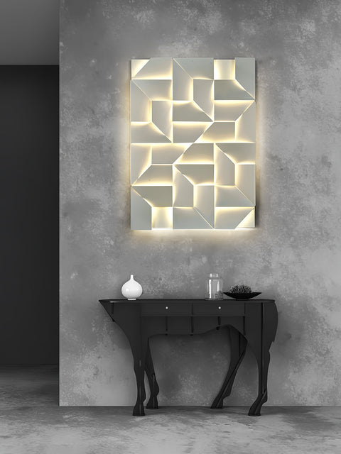 Wall Light with Geometric Aluminum Relief and Integrated LED