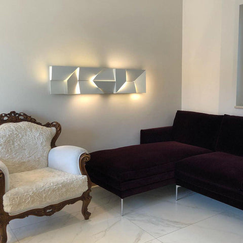 Wall Light with Geometric Aluminum Relief and Integrated LED