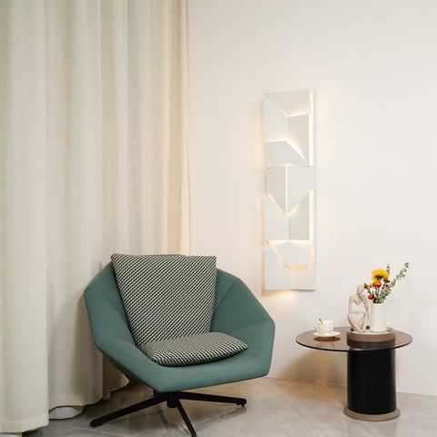 Wall Light with Geometric Aluminum Relief and Integrated LED