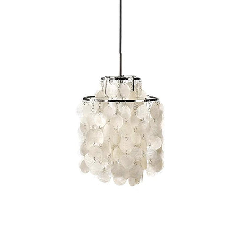 Pendant Light with Layered Natural Shell and Vintage Style